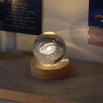 Bola de cristal 3D del sistema solar con luz LED – Saturno, galaxia y más