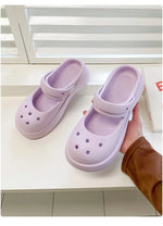 New Summer Outdoor Beach Big Toe Slides Garden Clogs Breathable Shoes For Women Platform Crogs Girl's Sandals Wrapped Slippers