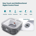 Jacuzzi inflable cuadrado para 2–3 personas con 110 AirJets y bomba calefactora