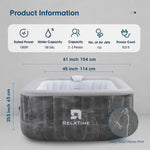 Jacuzzi inflable cuadrado para 2–3 personas con 110 AirJets y bomba calefactora
