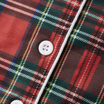 Pijamas familiares navideños a cuadros rojos – camisa y pantalón