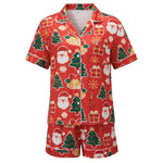 Pijamas familiares navideños de manga corta – camiseta y shorts