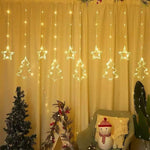 Cortina de luces navideñas LED USB-C – reno, copo, estrella, campana y árbol