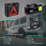FOVOW – gato hidráulico eléctrico 12 V de 5 toneladas, kit 4 en 1
