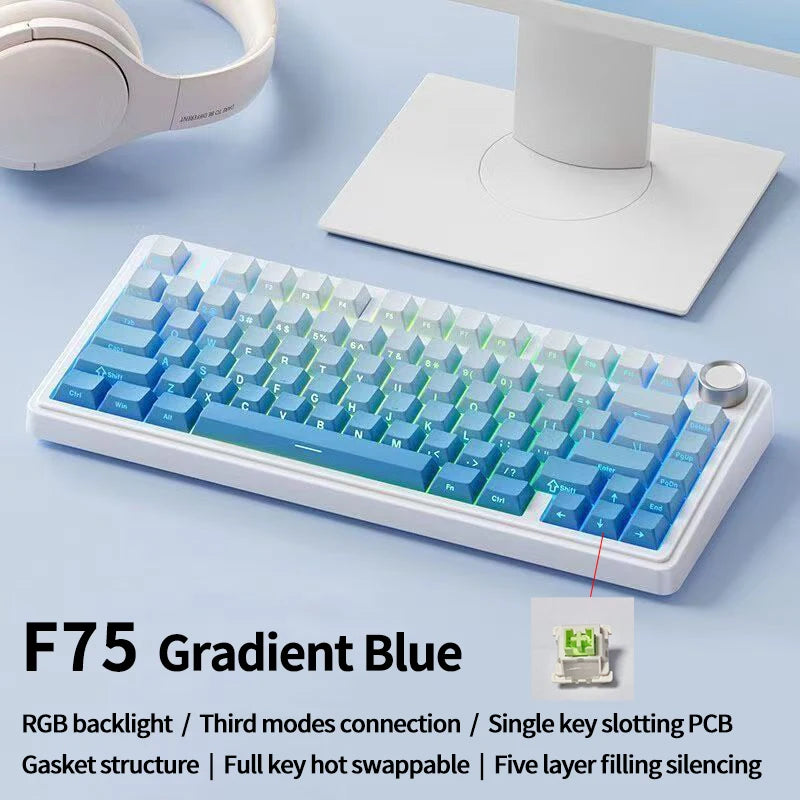 AULA F75 – 75% Gasket Mechanical Gaming Keyboard with RGB & PBT Keycaps