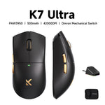 MCHOSE K7 V2 – mouse gamer inalámbrico PAW3955, 50K DPI, Dual 8K y base de carga