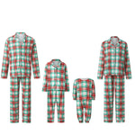 Pijamas familiares navideños a cuadros rojos – camisa y pantalón