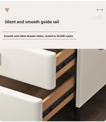 Mesa de noche inteligente de madera con carga inalámbrica y LED táctil de 3 colores