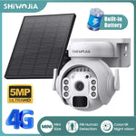 SHIWOJIA 5MP 3K – cámara solar 4G/WiFi PTZ con visión nocturna y detección PIR