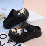 Sandalias tipo zueco de plataforma 6 cm para mujer