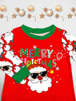 Pijamas familiares navideños con Santa – manga larga