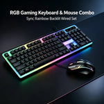 Combo teclado gamer retroiluminado + mouse USB – diseño ergonómico y sensación mecánica