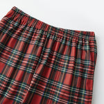 Pijamas familiares navideños a cuadros rojos – camisa y pantalón