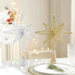 Estrella LED decorativa para árbol de Navidad – dorado y plateado