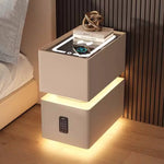 Mesa de noche inteligente nórdica de 25 cm con sensor y carga inalámbrica