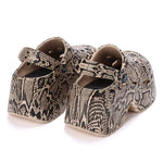 Zuecos chunky de plataforma alta para mujer – leopardo y estampados
