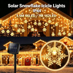 Guirnalda solar LED de copos de nieve – 3,5 m / 7 m