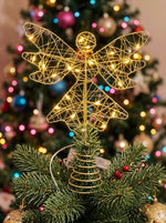 LED Bethlehem Star Christmas Tree Topper – Silver & Gold Glitter