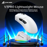 ATTACK SHARK V3 Pro – mouse gamer inalámbrico 25K DPI con base magnética
