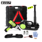 FOVOW – gato hidráulico eléctrico 12 V de 5 toneladas, kit 4 en 1