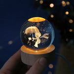 Bola de cristal 3D del sistema solar con luz LED – Saturno, galaxia y más