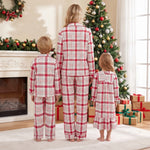 Pijamas navideños a cuadros para mamá y niños – manga larga