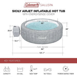 SaluSpa Sicily EnergySense – jacuzzi inflable inteligente para 5–7 personas con AirJet