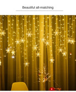 Solar LED Snowflake Curtain Lights – 3.5 m / 7 m