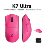 MCHOSE K7 V2 – mouse gamer inalámbrico PAW3955, 50K DPI, Dual 8K y base de carga
