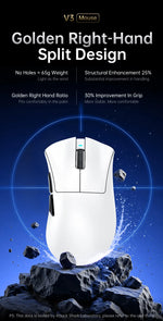 ATTACK SHARK V3 Pro – mouse gamer inalámbrico 25K DPI con base magnética