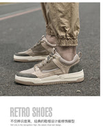 Tenis casuales de malla y cuero para hombre – suela gruesa antideslizante