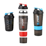 Shaker deportivo 3 en 1 para proteína – 550 ml con compartimentos