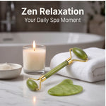 Natural Jade Roller & Gua Sha Set – Facial Massage Kit