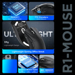 ATTACK SHARK R1 – 55 g Tri-Mode Wireless Gaming Mouse with 18K DPI