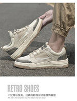 Tenis casuales de malla y cuero para hombre – suela gruesa antideslizante