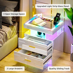 RGB Smart Nightstand with USB-C, Motion Sensor & 2 Drawers