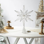 Estrella LED decorativa para árbol de Navidad – dorado y plateado