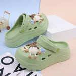 Sandalias tipo zueco de plataforma 6 cm para mujer