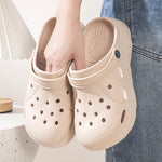 Sandalias EVA de plataforma para mujer – suela suave y perforada