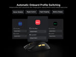 MCHOSE K7 V2 – mouse gamer inalámbrico PAW3955, 50K DPI, Dual 8K y base de carga
