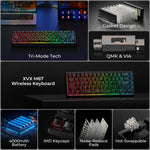 XVX M67 JadeStone – teclado mecánico inalámbrico 65% tri-modo, Gasket y RGB