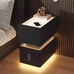 Mesa de noche inteligente nórdica de 25 cm con sensor y carga inalámbrica