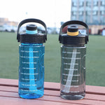 Motivational Sports Water Bottle with Straw – 1.1 L to 3 L