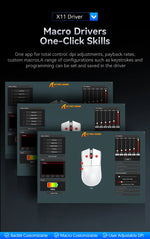 ATTACK SHARK X11 – mouse gamer inalámbrico 22K DPI con base de carga RGB