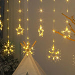 Cortina de luces navideñas LED con control remoto – 8 modos