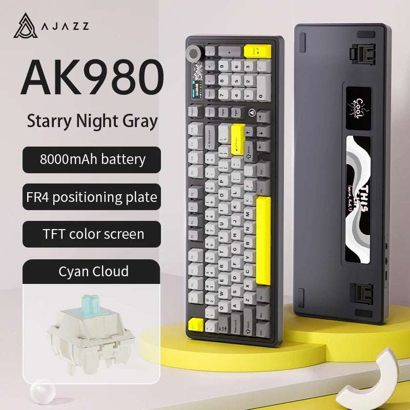 AJAZZ AK980 – 98% Wireless Gasket Mechanical Keyboard, RGB & Hot-Swap