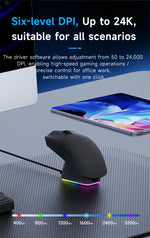 AJ139P V3 MC – Tri-Mode Wireless 24K DPI Gaming Mouse with Charging Dock