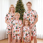 Pijamas familiares navideños de manga corta – camiseta y shorts