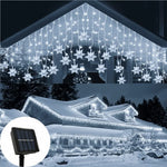 Solar LED Snowflake Curtain Lights – 3.5 m / 7 m