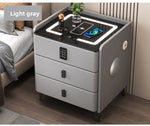 Mesa de noche inteligente de madera con carga inalámbrica y LED táctil de 3 colores